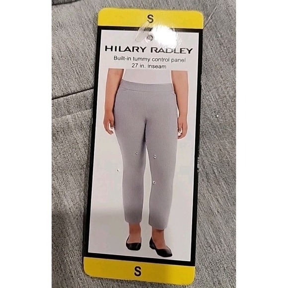 Hilary Radley Pants Womens Tummy Control Ankle Bottoms, Small Heather Light Gray - Picture 2 of 5